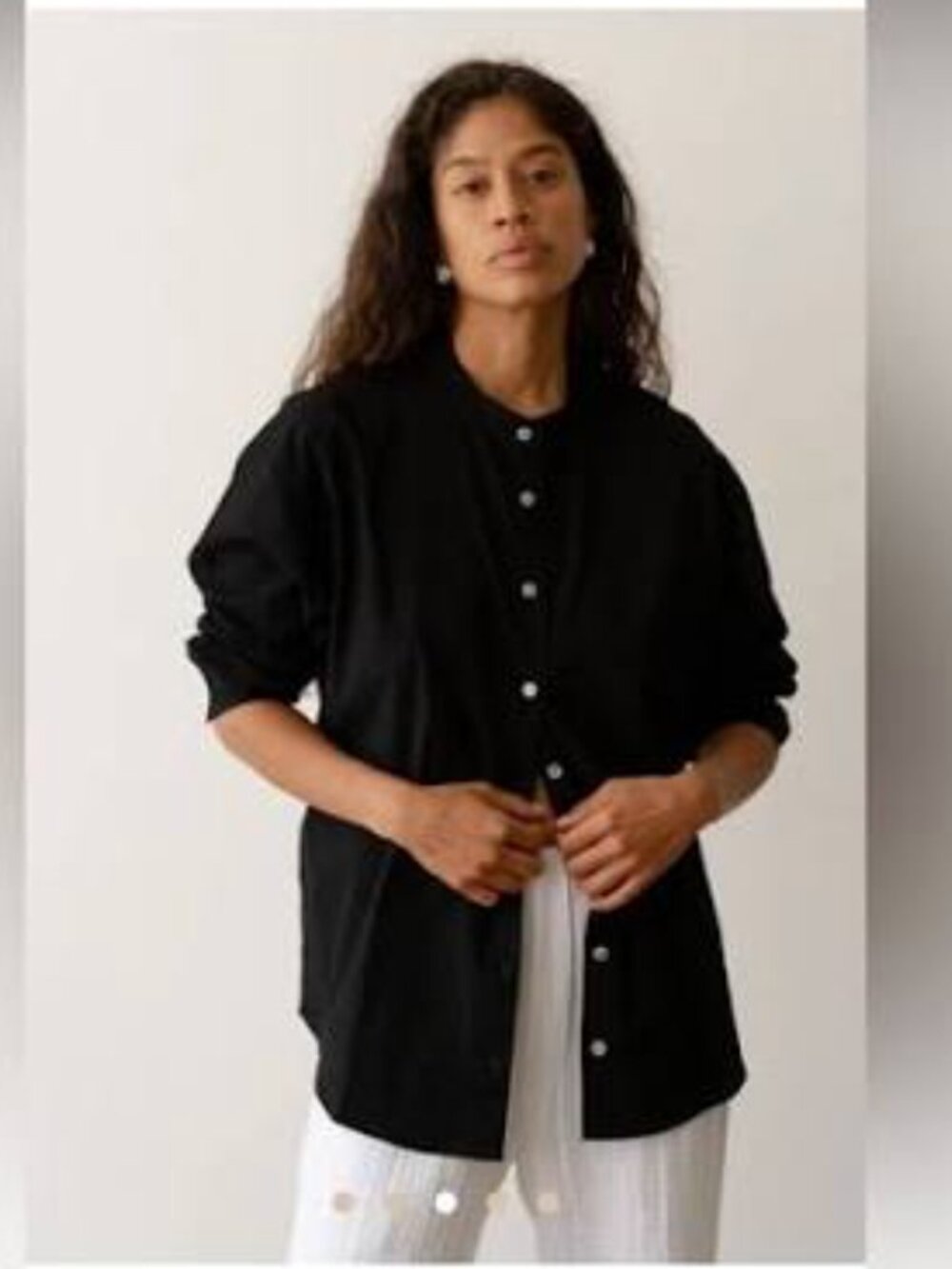 NWT DONNI Sandwash Mandarin shirt S